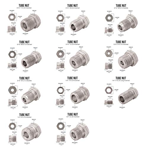 4LIFETIMELINES 25' 3/16" & 1/4" Stainless Steel Brake Line Replacement Tubing Coil & Fitting Kit, 2 Kits, Inverted Flare, SAE Thread - size: 3/16 and 1/4 x 25 Kit (2 Kits)