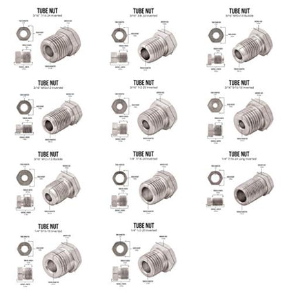 4LIFETIMELINES 25' 3/16" & 1/4" Stainless Steel Brake Line Replacement Tubing Coil & Fitting Kit, 2 Kits, Inverted Flare, SAE Thread - size: 3/16 and 1/4 x 25 Kit (2 Kits)