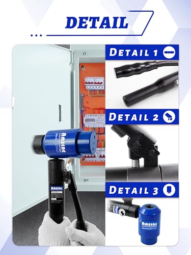 AMZCNC Hydraulic Knockout Hole Punch Driver Kit 1/2 to 4 inch Electrical Conduit Hole Cutter Set KO Tool Kit Metal Sheet Puncher (12TON(1/2"~4")) - size: 12TON(1/2"~4")