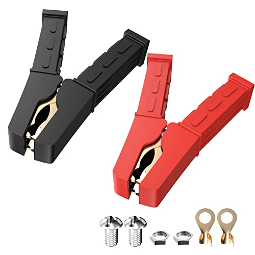 Goupchn Heavy Duty Crocodile Clamps Pure Copper 500A Car Battery Charger - 2PCS Power Replacement Battery Alligator Clips Jumper Cable Clamps Welder Clips for Car Automotive Vehicle Boat - size: 500A