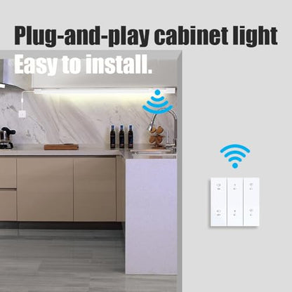 ONIDEK Under Cabinet Lights with Plug. 3000K-6500K Dimming and Color. with Wireless Control Panel and Remote Control.15W 1500LM for Garage, Kitchen, Bathroom, Closet, Office (16 inch-2pcs) - size: 16 inch-2pcs
