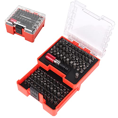 TOMMARS 102-Pc Screwdriver Bit Set, S2 Steel 1/4" Hex Shank Bits Includes Quick Release Bit Holder - style: 102 Pc Screwdriver Bits Set