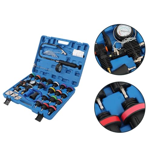 Silscvtt 28PCS Radiator Pressure Tester and Coolant Purge Refill Vacuum Kit for Cooling System Maintenance
