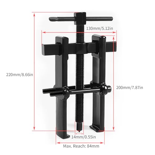 Beam 2 Jaw Puller 3.25" Bearing Gear Pullers, 220mm T-Shaped Screw | High Carbon Steel Pullers, Adjuestable Pulley Removal Tool for Bearings/Flywheels/Pulleys Remove - size: 2Jaw 3.25In 130×220MM