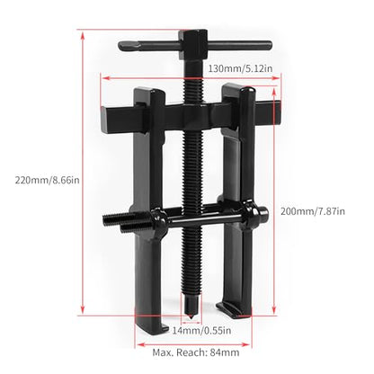 Beam 2 Jaw Puller 3.25" Bearing Gear Pullers, 220mm T-Shaped Screw | High Carbon Steel Pullers, Adjuestable Pulley Removal Tool for Bearings/Flywheels/Pulleys Remove - size: 2Jaw 3.25In 130×220MM