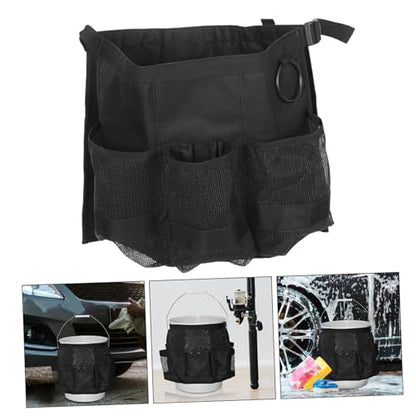 ABOOFAN 5 Gallon Bucket Tool Organizer Bag Multiple Pockets Waterproof Car Wash Tool Storage Caddy for Fishing and Outdoor Use Heavy-Duty Bucket Pouch for Garden and DIY Projects