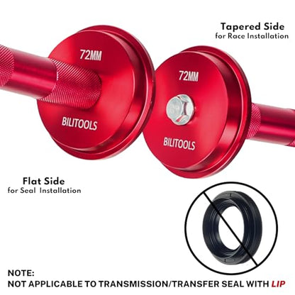 BILITOOLS Bearing Race and Seal Driver Set, 10PCS Metric (39.5-81mm) | 1 handle & 9 Adapters, Bearing Press Kit, Seal Installer Kit, Portable Storage Case - size: 10 Piece Bearing Press Kit
