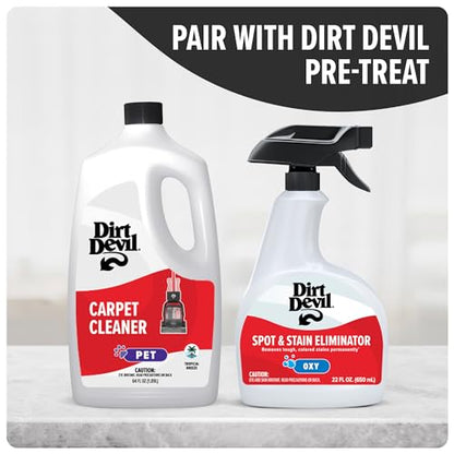 Dirt Devil Pet Carpet Cleaner Solution, 64 oz., Tropical Breeze Scent, Carpet Shampoo Solution, Eliminates Pet Stains and Odors, Pair with Dirt Devil Full Size Carpet Cleaner Machines - style: 64 fl oz (Pack of 1)
