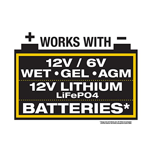Caterpillar CBC10 Professional 10 Amp Battery Charger/Battery Maintainer for 6V/12V Lead Acid Batteries and 12V Lithium Batteries