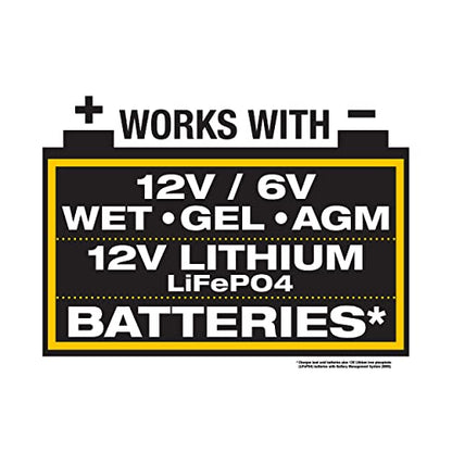 Caterpillar CBC10 Professional 10 Amp Battery Charger/Battery Maintainer for 6V/12V Lead Acid Batteries and 12V Lithium Batteries