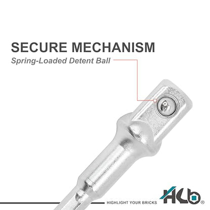 HB 3-Piece Socket Adapter Set AAM001-U | 1/4" Hex Shank Impact Driver Drill Adapters | 1/4", 3/8", 1/2" Drive | Chrome Vanadium Steel with Spring-Loaded Detent Ball | Professional Tools Made in Taiwan - size: 1/2" & 3/8" & 1/4" DR.