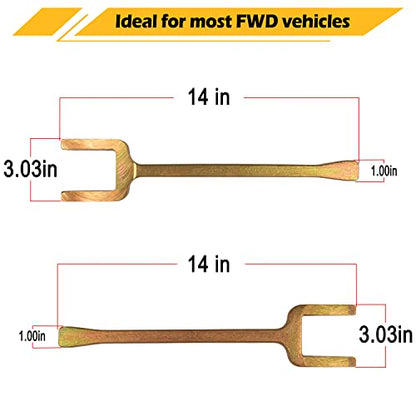 LAIKOU 2PCs 12020 Axle Popper Kit Inner CV Axle Removal Tool Set Fork & Shim Hand Tools Namely Wrenches for Remove Most Front Wheel Drive (FWD) Vehicles’ Half-Shaft Drive Axles & Fix Damaged CV Joint