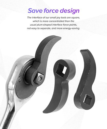 2PCS Axle Removal Tool,Car Accessories Pry Bar Wrench Adaptor Head,Half Shaft Removal Tool Openend Wrench,Automotive Tools,Used to Combined with 1/2" & 3/8" Ratchet Wrenches,Breaker Bars,etc.