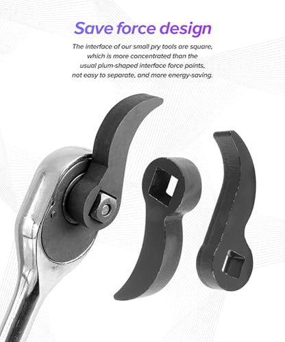 2PCS Axle Removal Tool,Car Accessories Pry Bar Wrench Adaptor Head,Half Shaft Removal Tool Openend Wrench,Automotive Tools,Used to Combined with 1/2" & 3/8" Ratchet Wrenches,Breaker Bars,etc.
