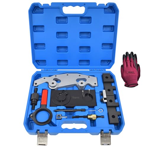 Double Vanos Camshaft Alignment Locking Tool Kit | Compatible with BMW M52 M52TU M54 M56 325i 325xi 325Ci 330i 330xi 330Ci 328i 328Ci 528i 525i 530i X3 2.5i / 3.0i, with Gloves