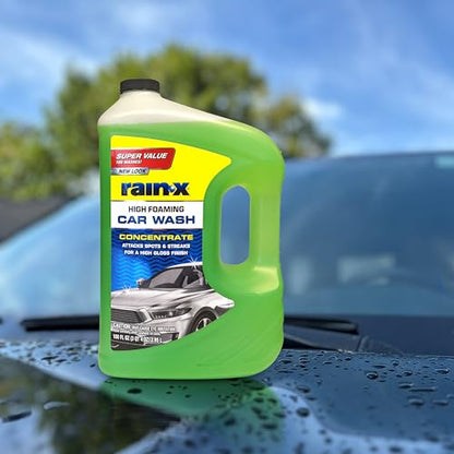 Rain-X 620191 Foaming Car Wash - 100 fl oz. High-Foaming, Concentrated Formula For Greater Cleaning Action, Safely Lifting Dirt, Grime And Residues For An Exceptional Clean 100 Fl Oz (Pack of 4) - size: 100 Fl Oz (Pack of 4), style: New Packaging