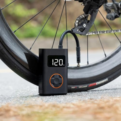 BIKASE N3 Pro Portable Tire Inflator for Ebikes, Compact Car, 1Min Fast Inflate Electric Bike Pump with Digital Tire Pressure Gauge, 150PSI Air Compressor for Electric Bikes, Motorcycle, Balls