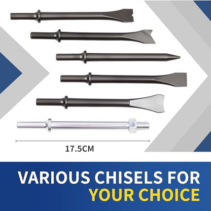 27PCS Air Hammer Kit, Pneumatic Hammers 2500 BPM, Air Hammer Piece Chisel Set with Carrying Case & Gloves - style: 27 PCS