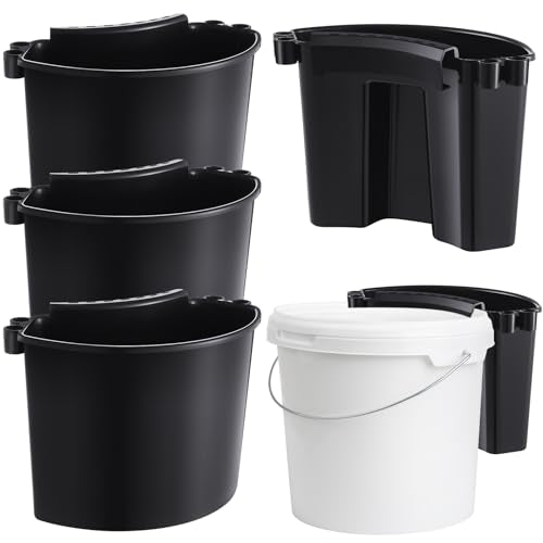 4 Pcs Car Detailing Bucket Organizer 10.2 x 7.8 x 5.5 Inch Car Washing Bucket Caddy Portable Multipurpose Hanging Organizer for Accessories Tool Home Garden Camping (Black) - color: Black