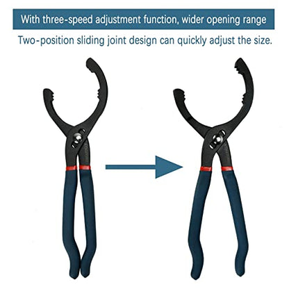 Oil Filter Wrench Set, 12" & 16" 2pcs Adjustable Pliers, Removal Tool, Universal, No Slipping - size: 12"+16"