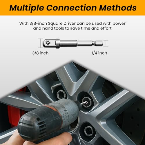 Impact Bolt & Nut Remover Set,14 Pieces Bolt Extractor Tool Set, 3/8" Drive Impact Bolt & Nut Remover Socket Tool Kit, Stripped For Damaged, Frozen, Studs, Rusted, Nuts & Screws, Tools Gifts for Men