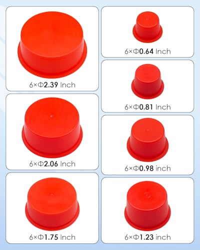 Automotive Cap Plugs Kit 0.64" to 2.39" Fit for AutoLine Pro Autool MR CARTOOL OTC, Tapered Wide Thick Flange Caps, 42 Pcs
