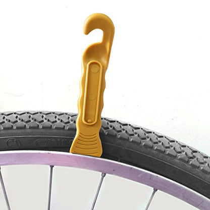Bike Tire Lever - Premium Hardened Plastic Levers to Repair Bicycle Tube - Must Have Tool Kit for Road Bicyclist - Set of 3 - color: Gold