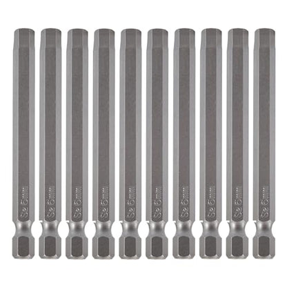 VESTTIO Hex Allen Wrench Long Screwdriver Bit Set H6 6mm Metric Drill Bit 10PCS 1/4 Inch Hex Shank 3 Inch/75 mm Length S2 Steel with Magnetic for Power Screwdriver Drill Impact Driver Repair Toolkit - size: 10 HEX / 3 inch