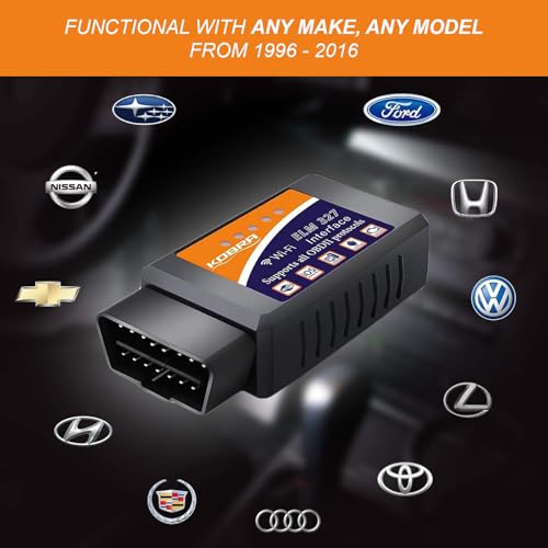 OBD2 Scanner & WiFi Car Code Reader – Clears Check Engine Light – Diagnose 3000 Car Codes - Wireless Car Diagnostic Scanner – Auto Scanner for 1996 to 2016 Vehicles (iOS & Android Devices Only)