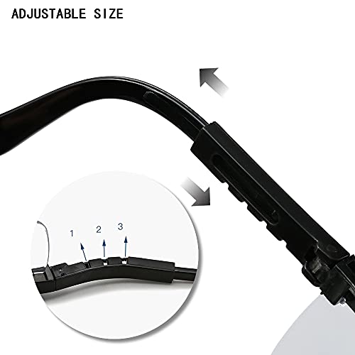 Safety Glasses, 5PCS Adjustable Wide-Vision Protective Glasses, Lightweight Fog-Proof Safety Goggles - color: Black