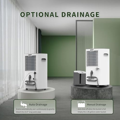 Shinco 86 Pints Dehumidifier for Home and Basements, 5000 Sq.Ft Dehumidifiers with Drain Hose, Auto or Manual Drainage, Auto Defrost, Quietly Remove Moisture, Intelligent Humidity Control, 24HR Timer - color: 5,000 Sq.Ft with Drain Pipe