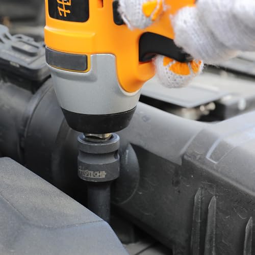 Hoteche 8-Piece 1/2" Drive Impact Metric Hex Bit Socket Set | Cr-Mo Steel, Laser Etched Sizes, Heavy Duty Storage Case