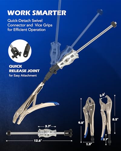 Orion Motor Tech Vise Grip Slide Hammer, 9.8 in Locking Pliers 2 lb Slide Hammer with Quick Release Swivel Connector, Locking Pliers Slide Hammer Set for Nail Bolt Pin Seal CV Axle Removal