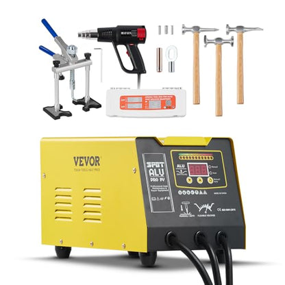 VEVOR Spot Welder Dent Puller, 300W Stud Welder Dent Repair Kit with Heat Gun, Auto/Manual Welding Mode, 110V Auto Body Spot Welding Dent Repair Machine for Aluminum Car Body Panels Repair - style: Aluminum Pro