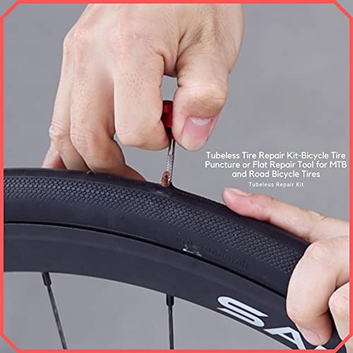 PAX 12 Pcs Tubeless Bike Tire Repair Kit, Includes Storage Canister, Plugger Tool, Plugs-10 Bacon Strips. Fix a Flat Puncture. MTB, Gravel Bike Tires, and Road Bicycle Tires - color: Bright Red
