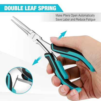 DURATECH 7" Long Reach Needle Nose Pliers, Extra Long Nose Pliers | Smooth Jaws, Jewelry Making, Wire Bending, Small Object Gripping, NARROW Space - style: 1PC