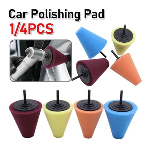 Car Polishing Pad Buffing Foam Sponge Pad Cone Polisher Buffer Pad Automotive Waxing Kit(A+B+C+D) - color: A+b+c+d