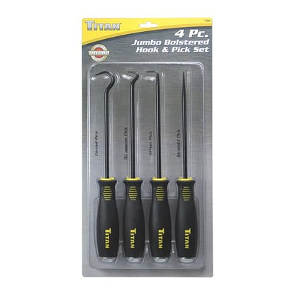 Titan 17224 4 pc. Jumbo Bolstered Pick and Hook Set - size: 4pc Bolstered Pick and Hook