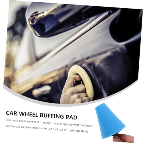 balacoo 3pcs Set Car Wheel Buffing Pads Cone Polishing Sponge Auto Wheel Care Tool for Drill Buffing and Polishing in Automotive Maintenance (Multicolor)