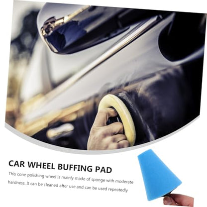 balacoo 3pcs Set Car Wheel Buffing Pads Cone Polishing Sponge Auto Wheel Care Tool for Drill Buffing and Polishing in Automotive Maintenance (Multicolor)