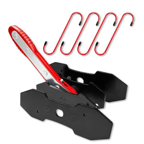 YATOINTO Brake Caliper Compression Tool, Caliper Piston Compressor Tool with Brake Pad Spreader – Includes 2 Large Press Plates & 4 Brake Caliper Hangers for Automotive Disc Brake Repair (Red) - size: 2 Pcs Steel Plates+4 Caliper Hangers