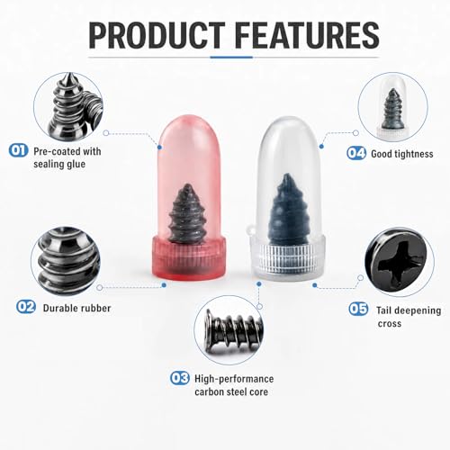 150 PCS Tire Repair Rubber Nail, 2 Size Vacuum Tire Plugs Kit | Quick Emergency Fix Without Disassembly, Repair Plugs for Car, Motorcycle, Bikes, Motorcycle, Truck - size: 150PCS