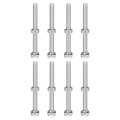 uxcell M6 x 70mm Hex Head Screws Bolts, Nuts, Flat & Lock Washers Kits, 304 Stainless Steel Fully Thread Hexagon Bolts 8 Sets - size: M6 x 70mm