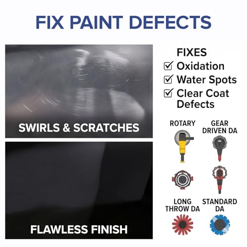 6 inch Polishing Pads for Buff and Shine, Complete Orbital Polisher for Car Detailing Kit,URO Line Dual Action Polisher Pads, Easy Car Buffers and Polishers Kit for Cutting Polishing Finishing, 5 Pack