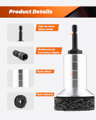 2Pcs Wheel Brake Hub Cleaning Disc,Hub Cleaner Resurfacing Tool Brush Iron for Dust Remover Wheel Stud Cleaner Automotive Tools Fits Power Drill or 1/2" Impact Driven Wrenches for Cars,Nuts,Motorcycle