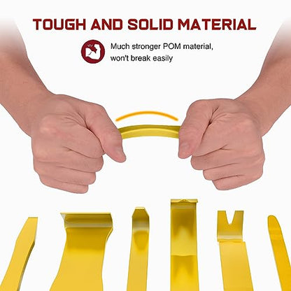 Nilight 8PCS Auto Trim Removal Tool Kit No-Scratch Removal Tool Kit for Car Audio Dash Panel Window Molding Fastener Remover Tool Kit-Yellow - color: Yellow, size: 8Pcs