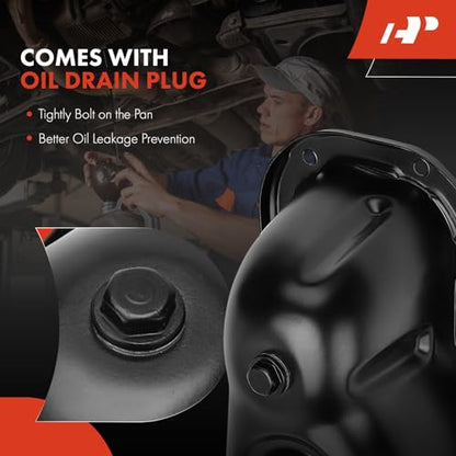 A-Premium Lower Engine Oil Pan Sump with Drain Plug Compatible with Toyota Tacoma 2006-2013, Tundra 2007-2013, 4Runner 2003-2013, FJ Cruiser 2007-2014, V6 4.0L | Compatible with Toyota Tacoma 2006-2013, Tundra 2007-2013, 4Runner 2003-2013, FJ Cruiser 2007