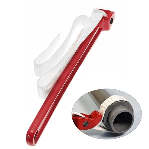 Strap Wrench, Adjustable Nylon Strap Wrench for Plumbing and Pipes, Small Pipes, Water Filter, Oil Filter, Etc. Strap Wrenches 18 inch aluminum handle is more labor saving. - size: 18