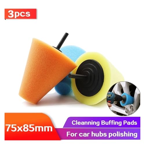 Wheel Used for Electric Drill Burnishing Ball Polishing Cone Set Car Hub Buffing Sponge Kit - color: Blue 1pc