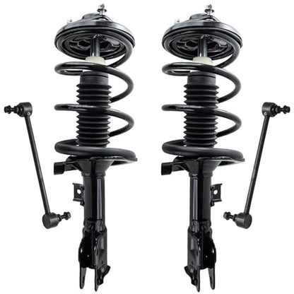 Detroit Axle - Front Struts Sway Bars for 2008-2011 Mitsubishi Lancer [GTS] 2 Struts with Coil Spring Assembly 2 Sway Bar End Links 2009 2010 Replacement Suspension Kit - size: 4QS54595/Sway Kit